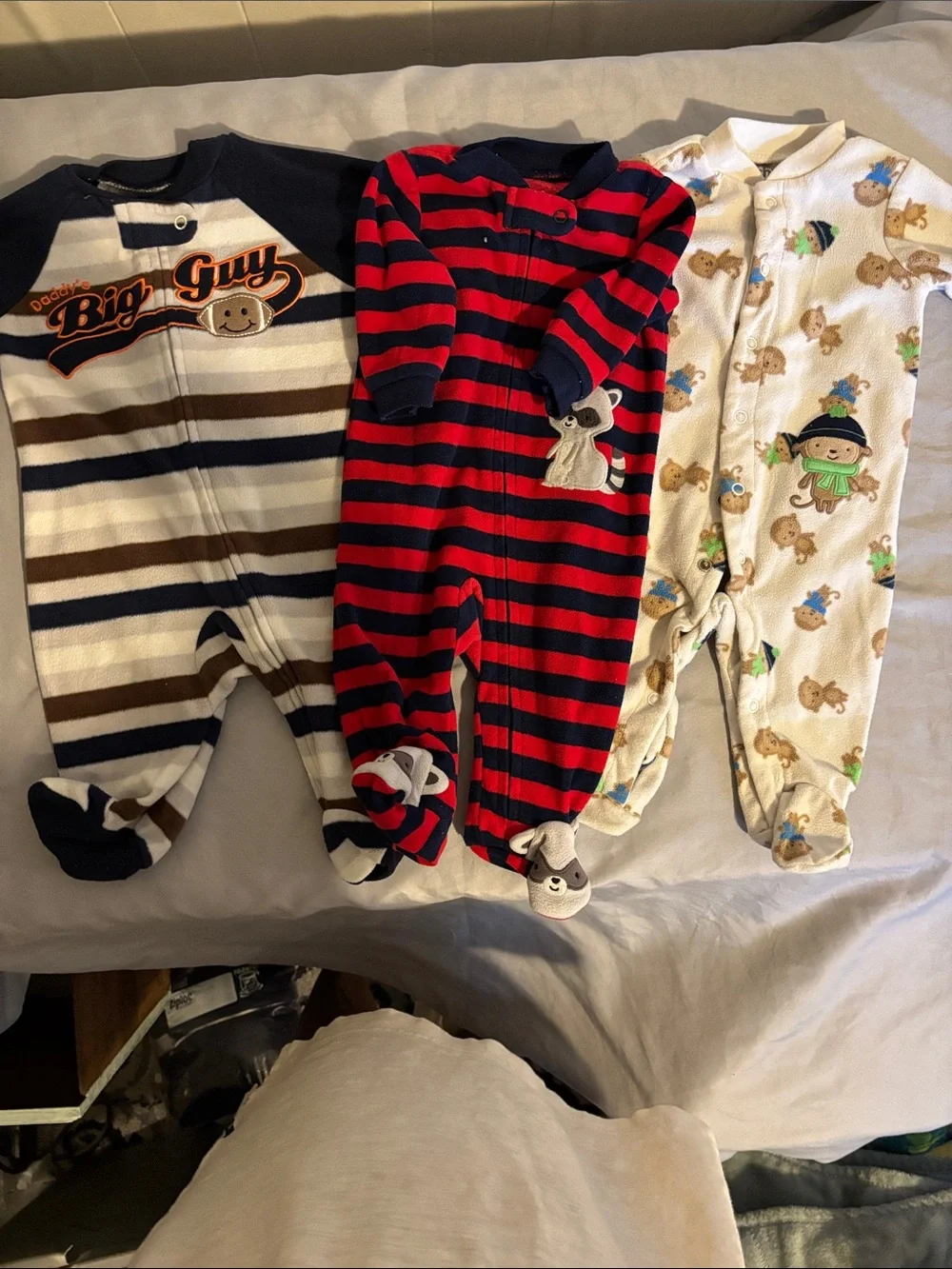 Carter's Red & Navy Striped and Animal Print Footed Sleepers - 3-Pack